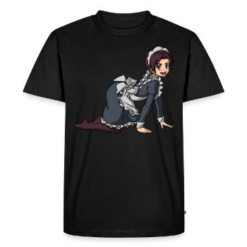 Femboy Maid Anime Boy Esthétique Travestissement - T-shirt Premium bio Homme - noir - Devant - Nico (187cm)