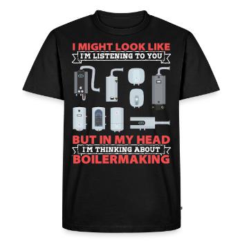 Gewerkschaft Fabrication Boilermaker Worker Boiler - Men's Premium Organic T-Shirt - black - Front - Nico (187cm)