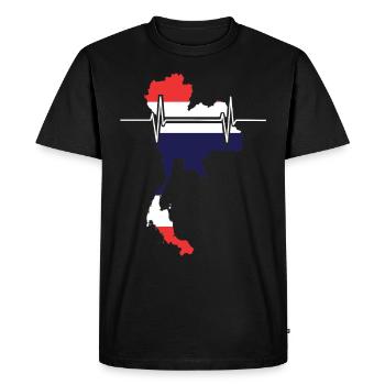 Thaïlande Heartbeat Flag Vintage Thaïlande - T-shirt Premium bio Homme - noir - Devant - Nico (187cm)