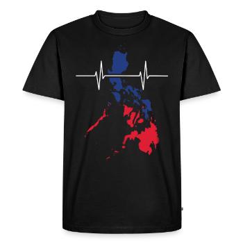 Philippines Heartbeat Flag Vintage Philippines - Men's Premium Organic T-Shirt - black - Front - Nico (187cm)
