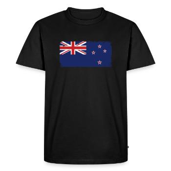 New Zealand Heartbeat Flag Vintage New Zealand - T-shirt Premium bio Homme - noir - Devant - Nico (187cm)