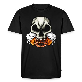 Skull Bretzel Beer Saying Munich - Men's Premium Organic T-Shirt - black - Front - Nico (187cm)