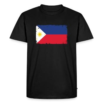 Philippines Heartbeat Flag Vintage Philippines - Men's Premium Organic T-Shirt - black - Front - Nico (187cm)