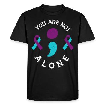 Vous n’êtes pas seul point-virgule - T-shirt Premium bio Homme - noir - Devant - Nico (187cm)