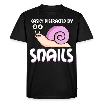 Escargots Disant Escargots Escargot - T-shirt Premium bio Homme - noir - Devant - Nico (187cm)