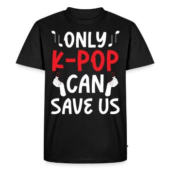 Seule la K-Pop peut nous sauver - T-shirt Premium bio Homme - noir - Devant - Nico (187cm)