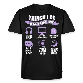 K-Pop Toute la journée Kpop Love - T-shirt Premium bio Homme - noir - Devant - Nico (187cm)