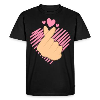K-Pop Hand Snippet Amour - T-shirt Premium bio Homme - noir - Devant - Nico (187cm)