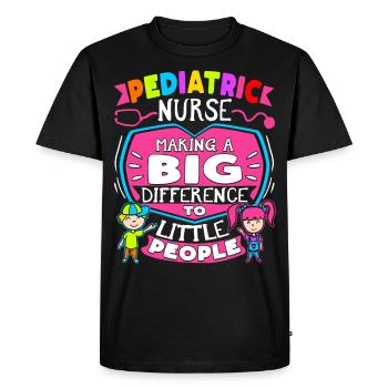 Pediatric Nurse - Men's Premium Organic T-Shirt - black - Front - Nico (187cm)