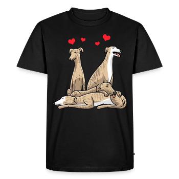 Galgo Español Dog Spanish Greyhound - Men's Premium Organic T-Shirt - black - Front - Nico (187cm)