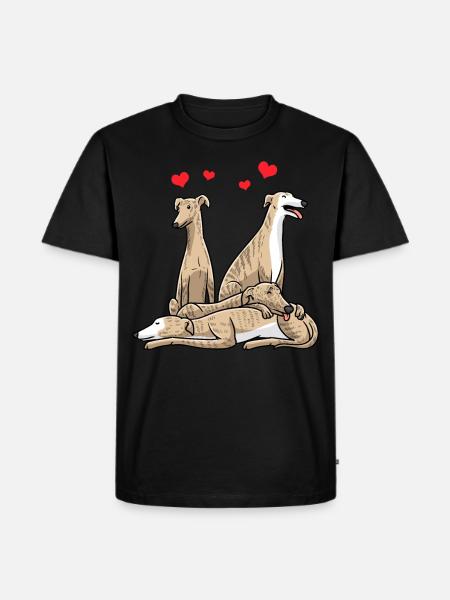 Galgo Español Hond Spaanse Windhond - Mannen Premium Bio T-shirt - zwart