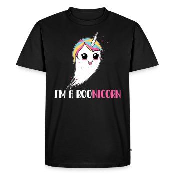 Halloween Ghost Ghost Boonicorn Unicorn - Men's Premium Organic T-Shirt - black - Front - Nico (187cm)