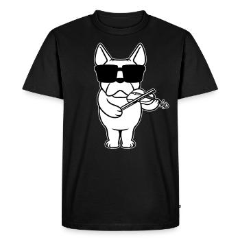 Violinist Violin Dog with Violin - Men's Premium Organic T-Shirt - black - Front - Nico (187cm)
