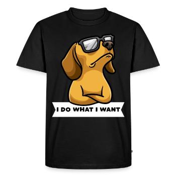 Teckel têtu Chien Teckel Cadeau - T-shirt Premium bio Homme - noir - Devant - Nico (187cm)