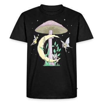 Fairycore Esthétique Fées Champignon Lune Fées - T-shirt Premium bio Homme - noir - Devant - Nico (187cm)