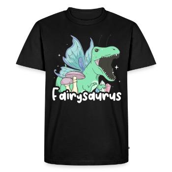 Fairycore Aesthetic Fairy Fairy Dinosaur Fairysaurus - Men's Premium Organic T-Shirt - black - Front - Nico (187cm)