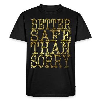 mieux vaut prévenir que guérir brillant - T-shirt Premium bio Homme - noir - Devant - Nico (187cm)