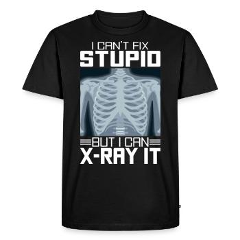 JE NE PEUX PAS RÉPARER STUPIDE MAIS JE PEUX LE RADIOGRAPHIER - T-shirt Premium bio Homme - noir - Devant - Nico (187cm)
