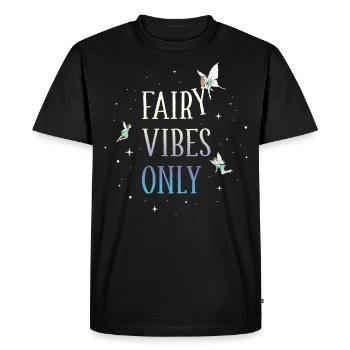 Fairycore Aesthetic Fairy Vibes Only Faecore Fairies - Men's Premium Organic T-Shirt - black - Front - Nico (187cm)