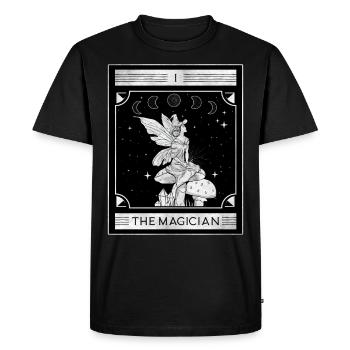 Fairycore Aesthetic The Magician Fairy Tarot Card - Men's Premium Organic T-Shirt - black - Front - Nico (187cm)