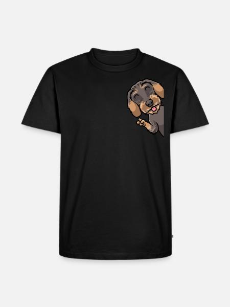 Rauhaardackel Dackel Hund - Männer Premium Bio T-Shirt - Schwarz