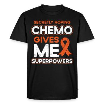 Espérant secrètement que la chimio me donne des super-pouvoirs - T-shirt Premium bio Homme - noir - Devant - Nico (187cm)
