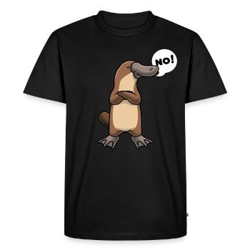 Ornithorynque têtu drôle d’animaux - T-shirt Premium bio Homme - noir - Devant - Nico (187cm)