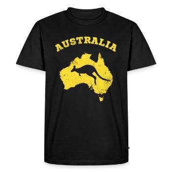 Kangaroo Australia Patriotic Vintage Map - Men's Premium Organic T-Shirt - black - Front - Nico (187cm)