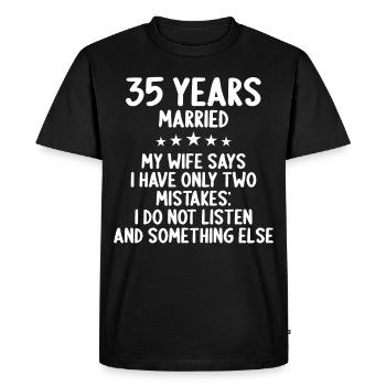 35 ans marié drôle 35e anniversaire de mariage - T-shirt Premium bio Homme - noir - Devant - Nico (187cm)