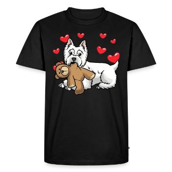 Chien White West Highland Terrier - T-shirt Premium bio Homme - noir - Devant - Nico (187cm)
