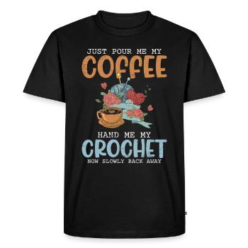 Égout Juste me verser mon café Me remettre mon crochet - T-shirt Premium bio Homme - noir - Devant - Nico (187cm)