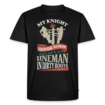 Monteur de ligne électrique - T-shirt Premium bio Homme - noir - Devant - Nico (187cm)