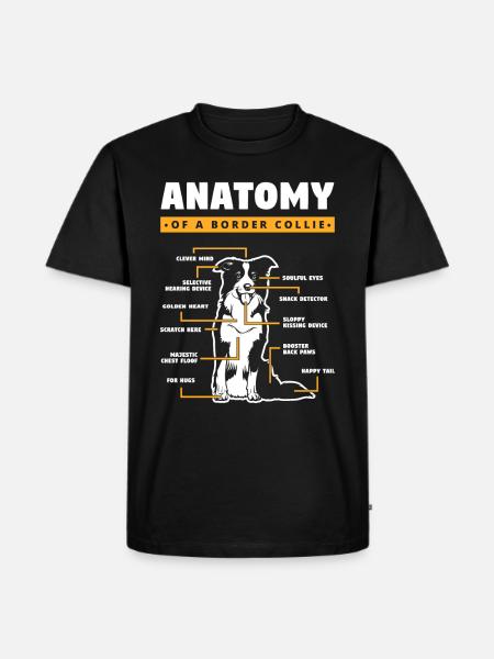Anatomie d’un Border Collie - T-shirt Premium bio Homme - noir
