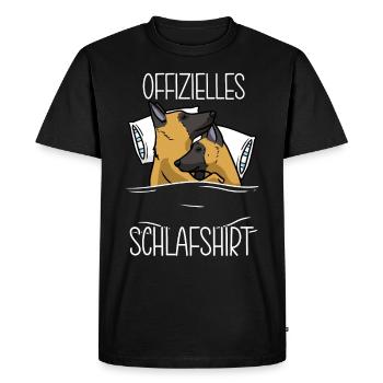 Malinois Dog Sleeping Shirt Berger Belge - T-shirt Premium bio Homme - noir - Devant - Nico (187cm)