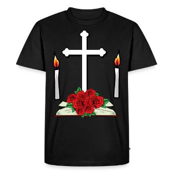 Death Funeral Beyond Occult Cross Altar End - Men's Premium Organic T-Shirt - black - Front - Nico (187cm)