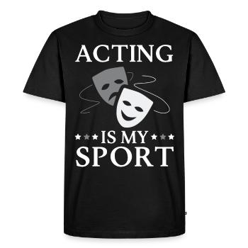 Jouer est mon sport Acteur - T-shirt Premium bio Homme - noir - Devant - Nico (187cm)