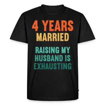 4 ans marié drôle 4ème anniversaire de mariage - T-shirt Premium bio Homme - noir - Devant - Nico (187cm)