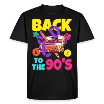 90s Outfit Party 90s Motto Mixtape Cassette - T-shirt Premium bio Homme - noir - Devant - Nico (187cm)