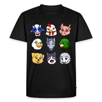 Animaux de la ferme - T-shirt Premium bio Homme - noir - Devant - Nico (187cm)