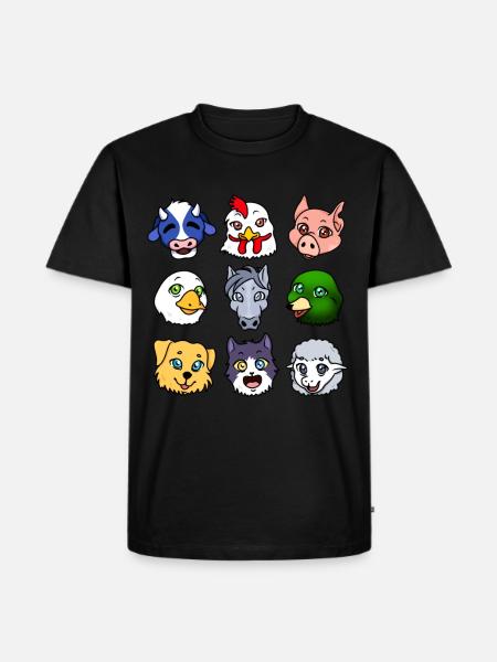 Animals from the farm - Men's Premium Organic T-Shirt - black