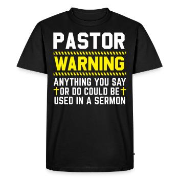 Pastor Pastor Parish - Men's Premium Organic T-Shirt - black - Front - Nico (187cm)