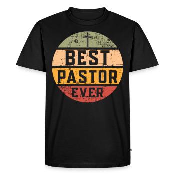 Meilleur pasteur de tous les temps - T-shirt Premium bio Homme - noir - Devant - Nico (187cm)
