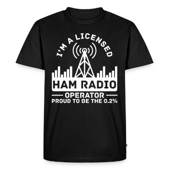 Licensed Ham Radio Operator Proud Amateur Radio - Men's Premium Organic T-Shirt - black - Front - Nico (187cm)