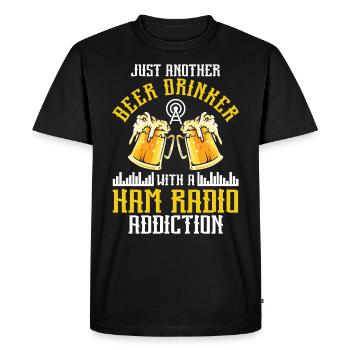 Beer Drinker Ham Radio Operator Amateur Radio - Men's Premium Organic T-Shirt - black - Front - Nico (187cm)