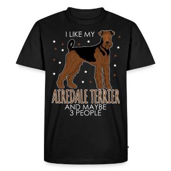 Airedale Terrier Chiens Airedale Terrier - T-shirt Premium bio Homme - noir - Devant - Nico (187cm)