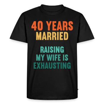 40 ans marié drôle 40e anniversaire de mariage - T-shirt Premium bio Homme - noir - Devant - Nico (187cm)