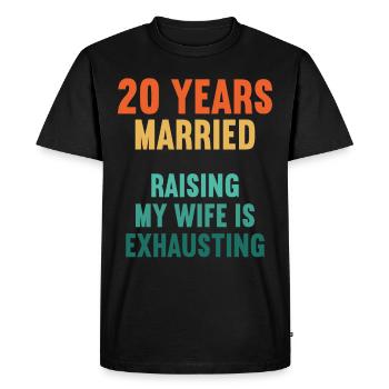 20 ans marié drôle 20ème anniversaire de mariage - T-shirt Premium bio Homme - noir - Devant - Nico (187cm)
