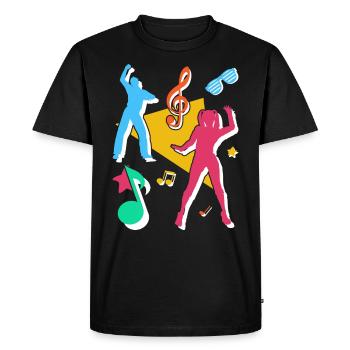 90s 1990s Nineties Outfit Theme Party - Men's Premium Organic T-Shirt - black - Front - Nico (187cm)