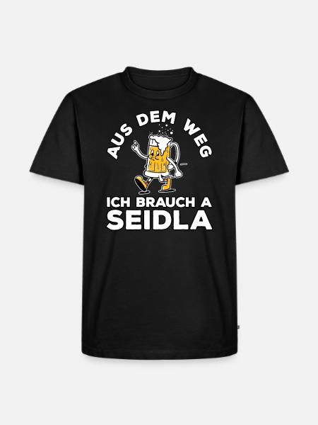 Franken Seidla Halbe Fränkisches Bier - Männer Premium Bio T-Shirt - Schwarz