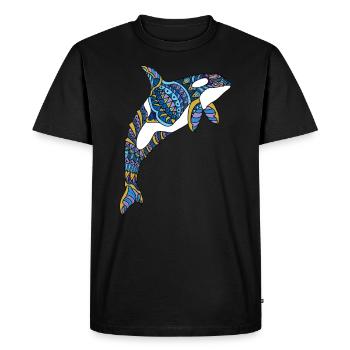 Maori Polynesian Tattoo Orca Plongée Snorkeling - T-shirt Premium bio Homme - noir - Devant - Nico (187cm)